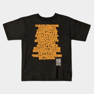 Jazz Legends in Type: The Jazz Pianists Kids T-Shirt